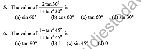 CBSE Class 10 Mathematics Introduction To Trigonometry MCQs, Multiple ...